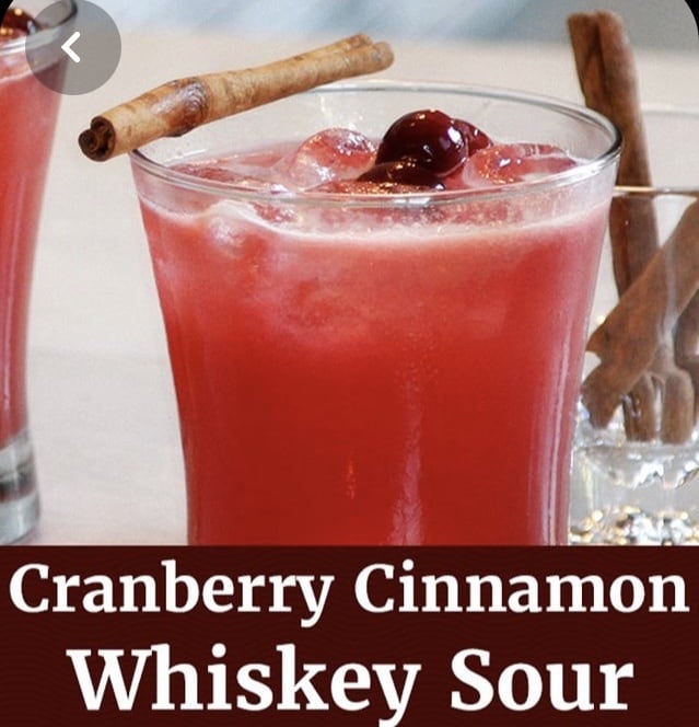 Cranberry Cinnamon Whiskey Sour for Plan a Party with lunch and snacks