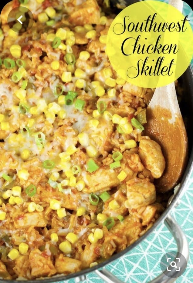 Chicken skillet for plan a party, dinner and desserts