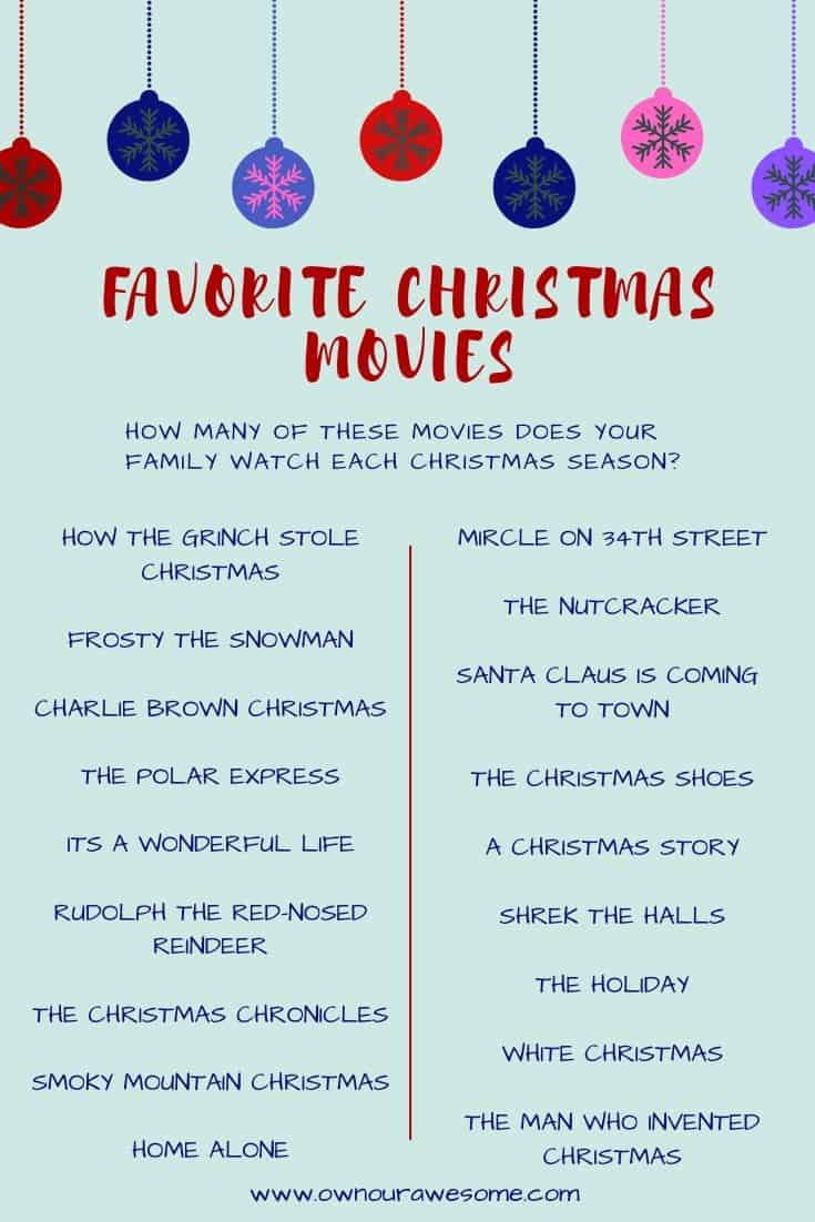 Christmas Movie List