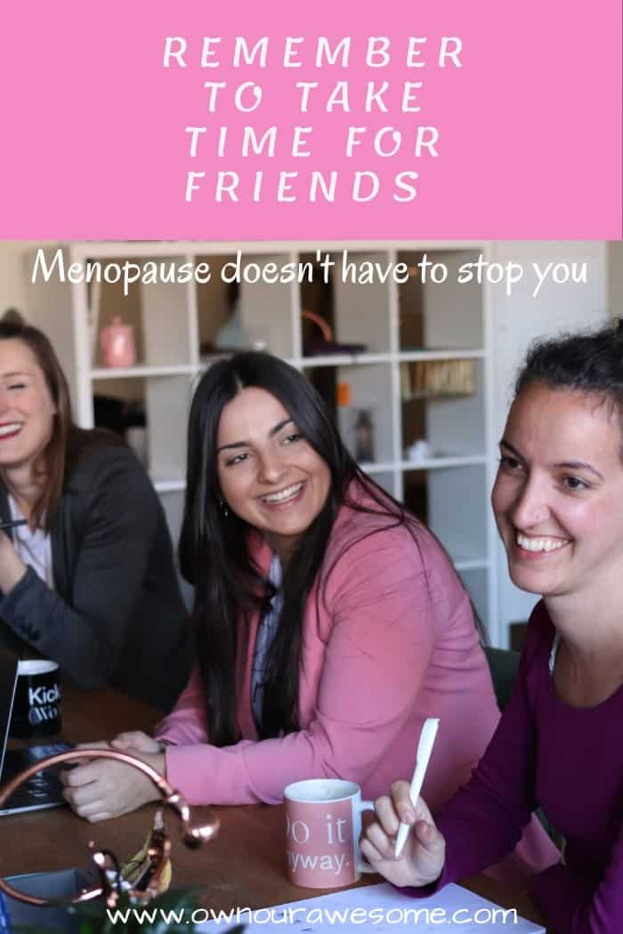 Women spending time with her friends discussing menopause and its symptoms