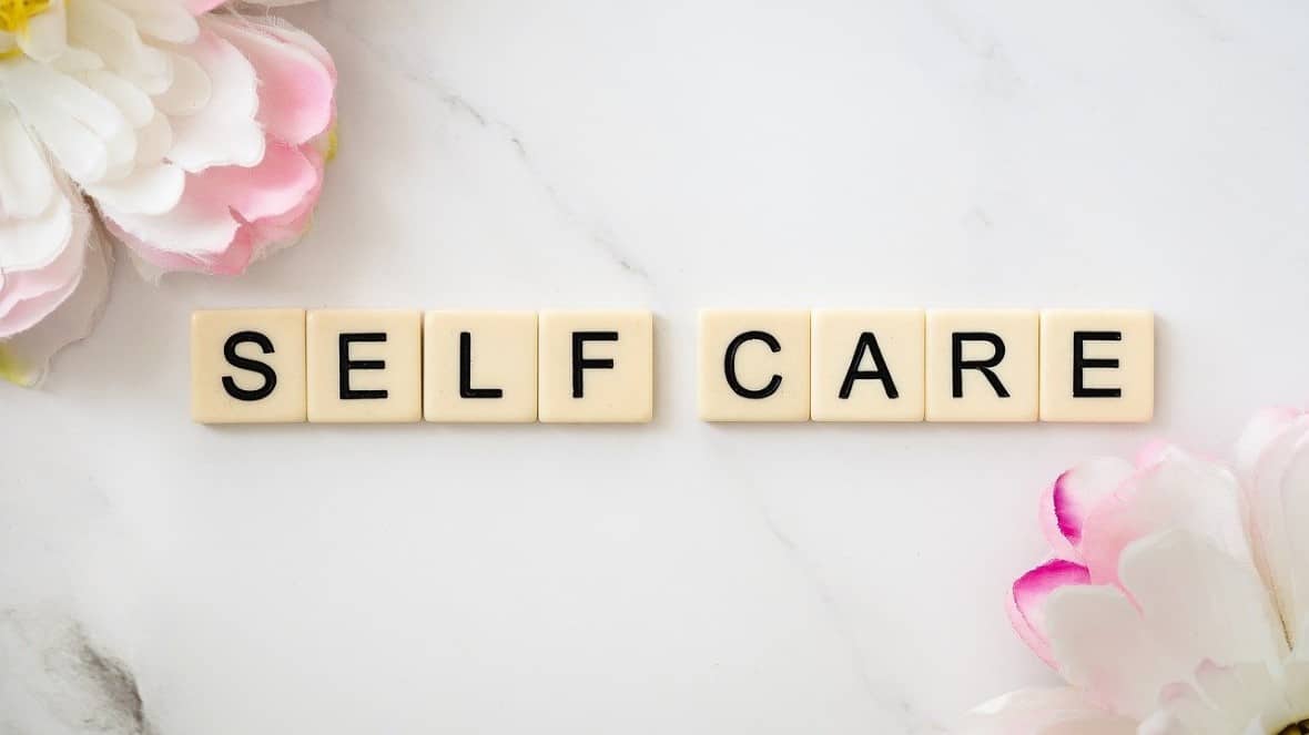 self-care spelled out with blocks