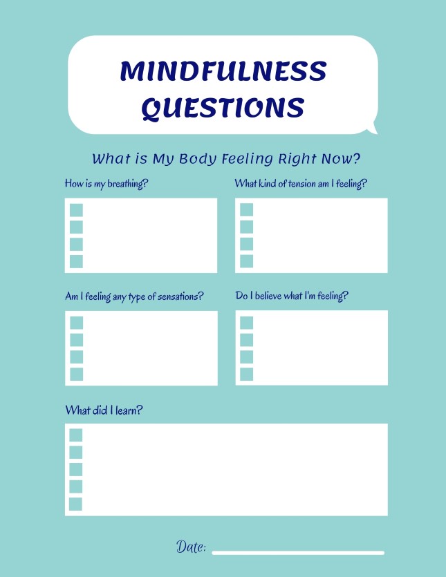 mindfulness question chart