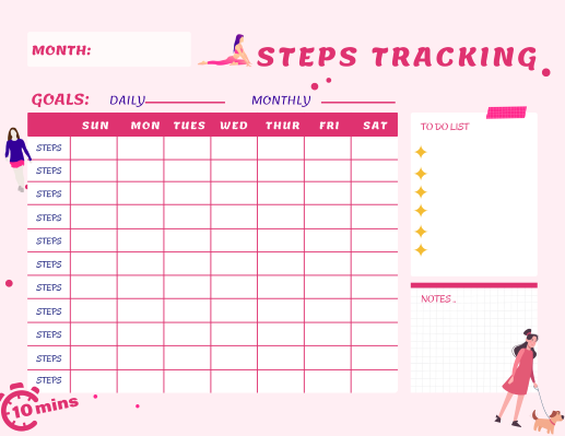 tracker to keep track of steps for the day